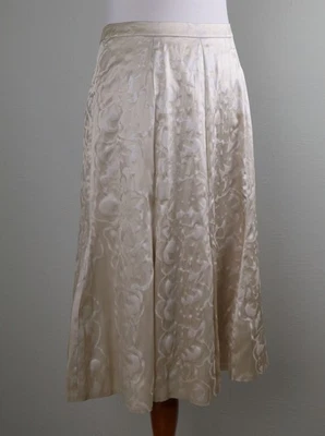 Falda midi CHICOS NUEVA CON ETIQUETAS $99 de colección Quiet Hurley 100 % seda línea A talla 0 pequeña EE. UU. Foto 1 de 4