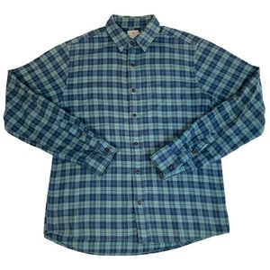 Faherty Hemd Herren S blau kariert Tartan Fleece angeraut Flanell Knopf Langarm - Bild 1 von 8