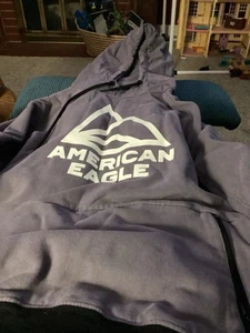 aMERICAN eAGLE PULLOVER HOODIE GRAYISH BLUE SZ M? - Picture 1 of 4