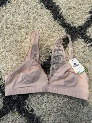 Sutiã feminino b.tempt'd novo com etiquetas rosa fumaça tamanho grande bralette sem fio - Imagem 1 de 4
