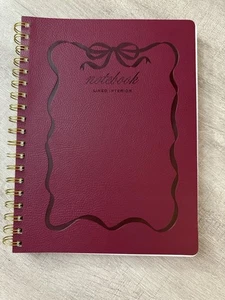 Fringe Studio Notebook Journal Burgundy BOWS Quality Spiral 192 lined pages - Picture 1 of 5