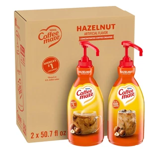 NESTLE COFFEE-MATE Coffee Creamer, Hazelnut, 1.5L liquid pump bottle, Pack of 2 - Picture 1 of 11
