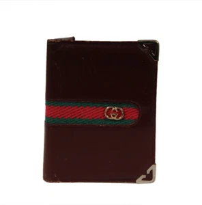 Gucci Vintage Bifold Wallet Red Leather Six Card Travel Money Holder - Picture 1 of 10