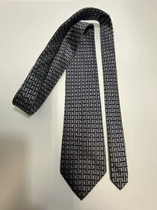 XMI Hand Sewn For Nordstrom Classic Silk Tie Geometric Designer Black Tipping - Picture 1 of 16
