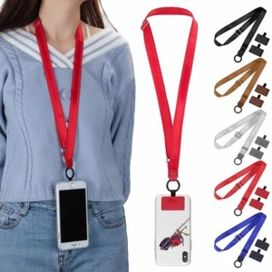 Regulowana smycz crossbody do telefonu komórkowego z nylonową łatką smartfony pasek na szyję - Zdjęcie 1 z 15