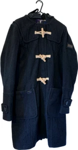 Superdry Mujer Niñas Lana Negro Invierno Trench Coat Botones Alternos XS - Imagen 1 de 10