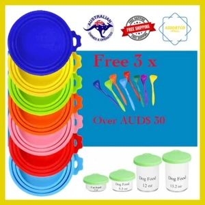 1/2/3/4/6x Pet Food Can Cover Lid Puppy Dog Cat Pet Tin Silicone Reusable Cap - Picture 1 of 28