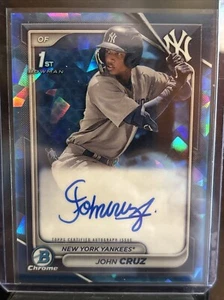Bowman 2024 Cromo Zafiro John Cruz 1st Bowman Automático RC Novato Yankees BSPA-JCZ - Imagen 1 de 2