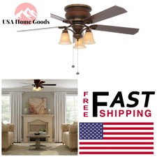 Hampton Bay Stained Glass Bronze Ceiling Fans For Sale Ebay