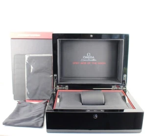 GENUINE OMEGA WATCH BOX SPEEDMASTER GREY SIDE OF THE MOON BLACK - Picture 1 of 11
