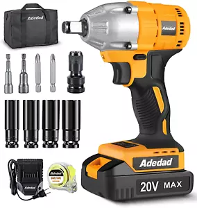 Chiave a percussione cordless 20 V 1/2 pollici, brushless, coppia elevata 240 piedi libbre 29 - Foto 1 di 12