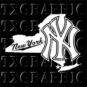 DECAL FOR NEW YORK YANKEES NEW YORK STATE VINYL STICKER VEHICLE GRAPHIC CAR NY - Picture 1 of 3