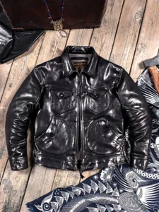 1.6mm Full Grain Vegetable Tanned Horsehide Mendoza Men's Leather Biker Jacket - Picture 1 of 18