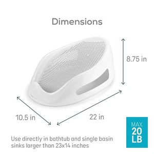 Angelcare Soft Touch Baby Bath Support For Newborns Up To 6 Months Gray - Picture 1 of 8