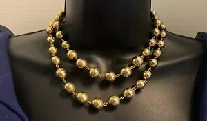 Marvella Vintage Goldfarbene Doppelstrang Perlenkette - Bild 1 von 7