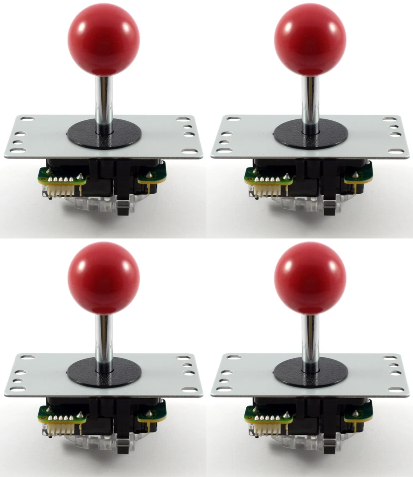 4 joystick arcade originali Sanwa JLF-TP-8YT, 4/8 vie (rosso) MAME JAMMA