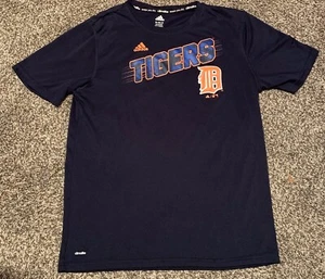 Adidas Climalite Boys Blue Detroit Tigers Baseball Athletic T-Shirt. XL(18) EUC - Picture 1 of 3