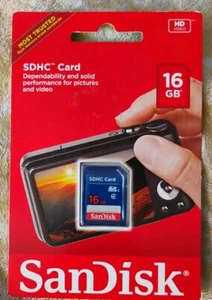 Scheda SD (SDHC) standard SanDisk 16 GB classe 4 SDSDB-016G-A46 - Foto 1 di 2