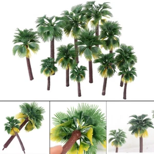 12pcs Artificial Tree Multi Sizes Model Coconut Palm Trees HO O N Scale Scenery - Picture 1 of 9