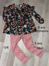 ORCHESTRA H&M 6 Ans Fille : ensemble TUNIQUE fleurie + pantalon rose TBE