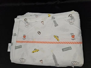 Martha Stewart Sheet I love New York Queen Fitted & Flat Big Apple Empire White - Picture 1 of 4