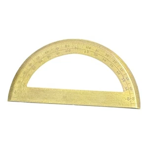 Goniometro ottone vintage semicircolare 3 5/8 x 1 3/4” strumento disegno piccolo marittimo - Foto 1 di 5