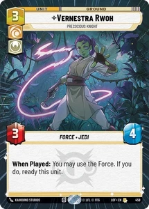 Star Wars Unlimited Vernestra Rwoh 459 Rare Hyperspace Legends of the Force - Picture 1 of 1