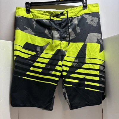 Bañador Fox Racing Board Shorts Para Hombre Talla 36 Negro Amarillo Neón Bolsillo con Cremallera Foto 1 de 4