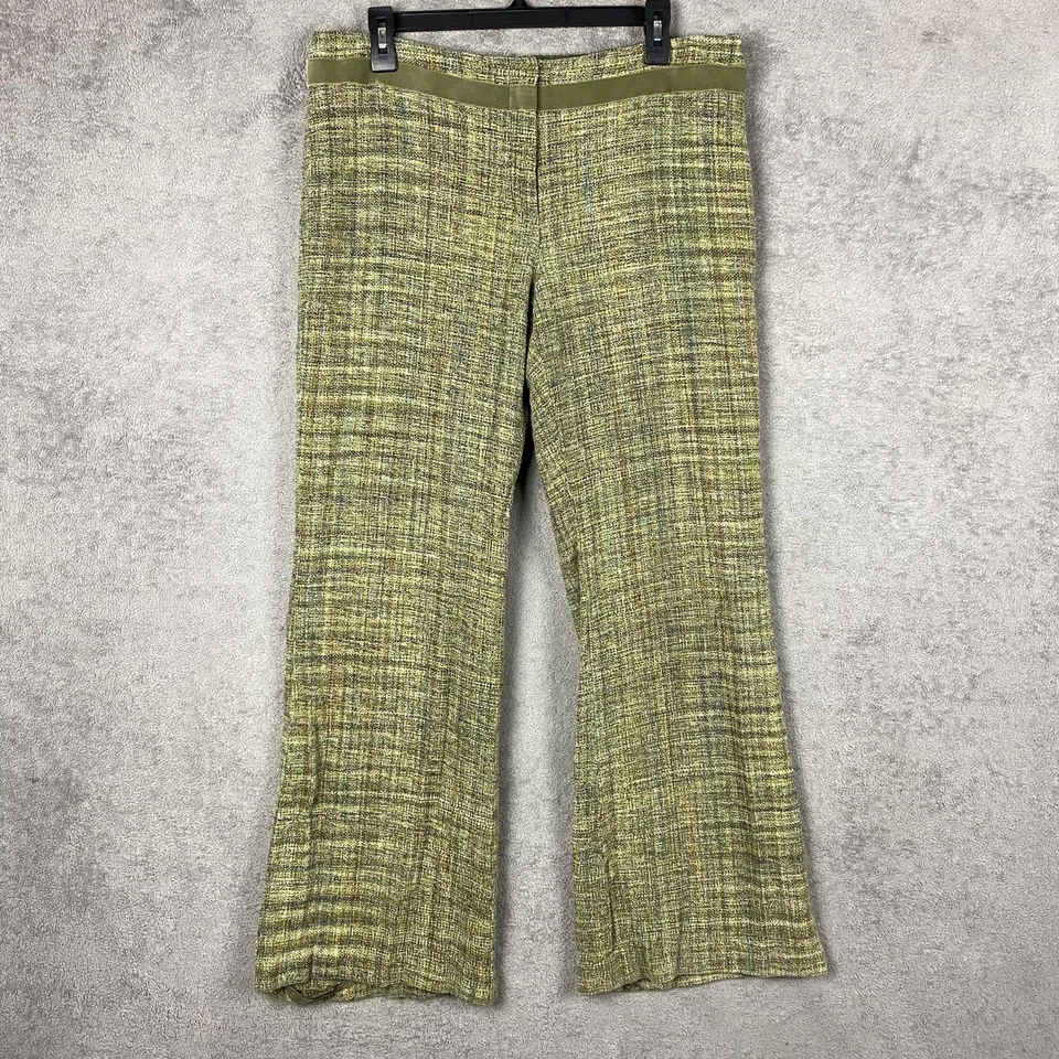 Calça social Classiques Entier feminina 14 verde seda tweed forrada zíper lateral - Imagem 1 de 4