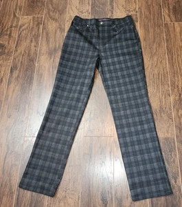 Gloria Vanderbilt Amanda Jean Black And Grey Plaid Pants Women's Size 10 - Picture 1 of 8
