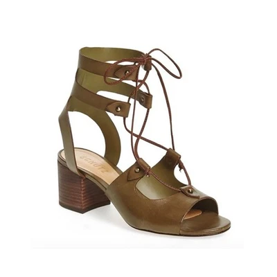 Sandalias Schutz Monik verde consuelda tacón de ciudad gladiador con cordones para mujer 10 Foto 1 de 4