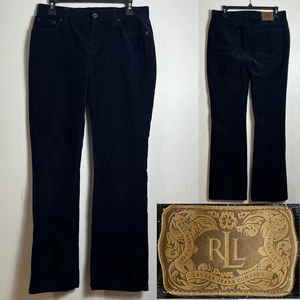 Lauren Jeans Co Black Corduroy Pants Womens 6 Mid Rise Wide Leg Casual Trousers - Picture 1 of 7