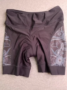 Terry Radshorts Damen groß schwarz gepolstert Fahrrad Activewear Taschen hergestellt in den USA - Bild 1 von 10