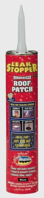 Leak Stopper Gloss Black Rubber ROOF PATCH 10.1oz Wet or Dry Instant 0319-GA NEW