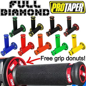 FULL DIAMOND ProTaper Grips 7/8" Dual Density Dirt Bike Motorcycle (10 Colors) - Picture 1 of 50