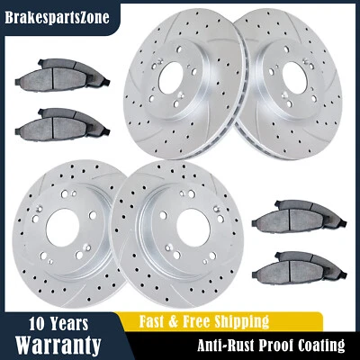 Ajuste para Honda Accord 2008-2017 282mm dianteiro 282mm freio traseiro rotores pastilhas freios - Imagem 1 de 4