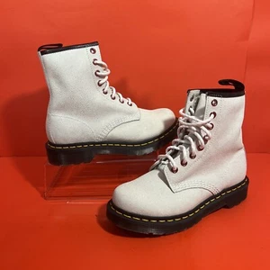 Dr. Martens 27655 Bejeweled Sparkle White Pink Leather Boots Womens Size 5 - Picture 1 of 8