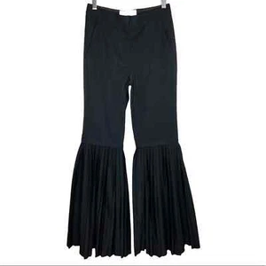 Stella McCartney 100% Wool Black Pleated Flare Leg Pants 0 - Picture 1 of 13