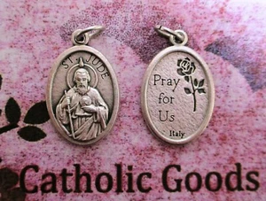 Saint St.Jude - Pray pour États-unis sur le Dos - Italien Die Fonte Ton Argent 1 - Photo 1 sur 3
