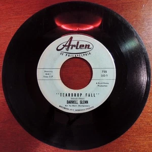 Rare Rockabilly Darrell Glenn Arlen Philadelphia 725 45rpm Teardrop Fall She 45 - Picture 1 of 2