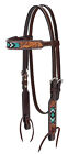 Western Natural Leather Set of Headstall and Breast Collar /Bead Work
