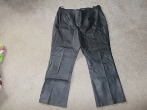 Nice womans soft black genuine real leather pants, size 22w,Newport News - Picture 1 of 3