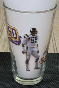 2010 Scott Studwell Miller Lite Beer Minnesota Vikings 16 oz Drinking Glass EUC - Picture 1 of 5