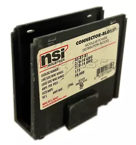NSi AS-K1-K1 Power Distribution Block, 1 Primary, 1 Secondary, 600Vac, 175 Amp - Picture 1 of 6