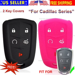 5B Rubber Silicone Case Protector Fob Cover Hook Keyless for Cadillac Smart Key - Bild 1 von 4