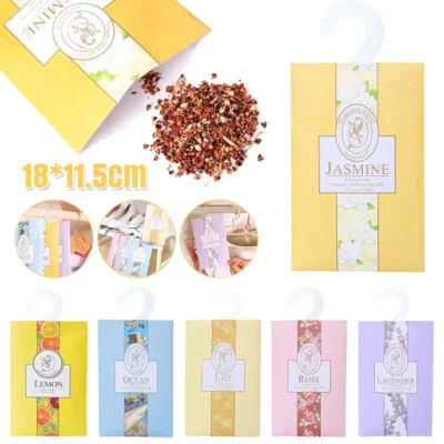 UP20Pcs Fragrance Sachet Natural Scented Wardrobe Hanging Air Freshener Bag Room - Image 1 of 4