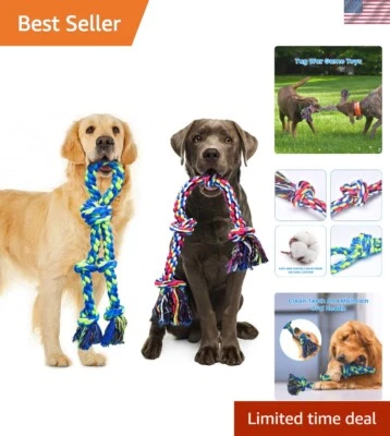 Heavy Duty 2 Pack XL Dog Rope Toys for Aggressive Chewers – Teeth Cleaning Fun - Image 1 of 4