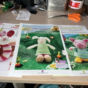 Soft Toy Knitting Pattern: George Pig, Rita Rabbit, Bunny Flopsy Rattle, Alpaca - Picture 1 of 11