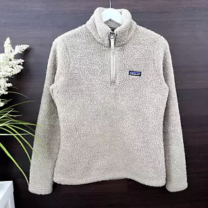Patagonia Los Gatos Sherpa 1/4 Zip Tan Fleece Sweater size Womens Medium - Picture 1 of 11