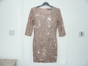 boohoo rose gold dress